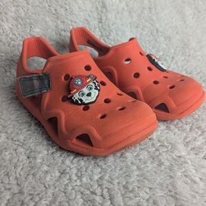 CROCS For Kids Size 9 Red Color With Velcros On One Side Waterproof